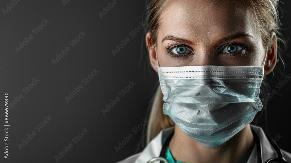 Female doctor in protective gear against coronavirus. Female doctor in protective gear against coronavirus.