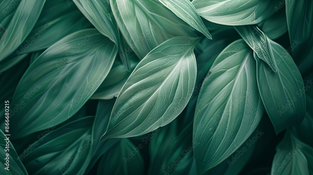 Green tropical plant close-up Green tropical plant close-up