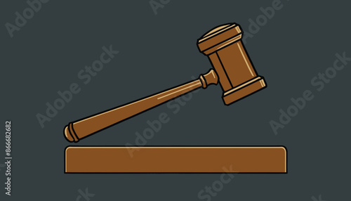Legal Symbol: Continuous Line Drawing of Judge's Gavel