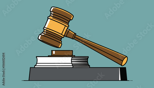 Law and Order: Continuous Line Drawing of Judge's Gavel