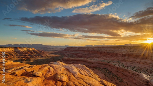 Sunset landscape at Paria Rimrocks, Utah, USA