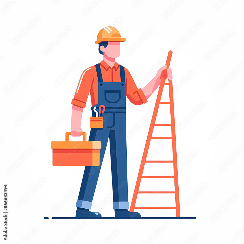 Workers working on construction site modern flat vector illustration Workers working on construction site modern flat vector illustration