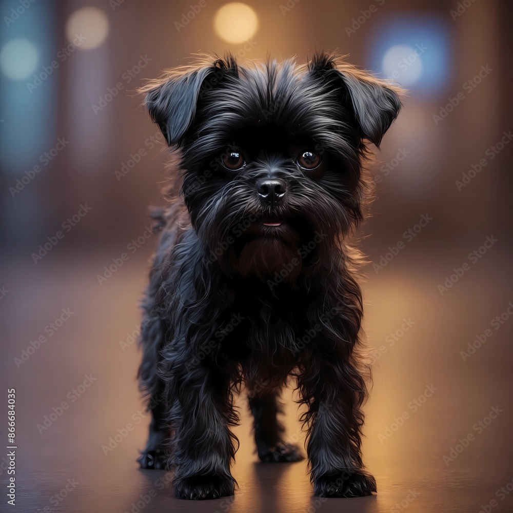 Affenpinscher Dog Staring Straight to Camera Affenpinscher Dog Staring Straight to Camera