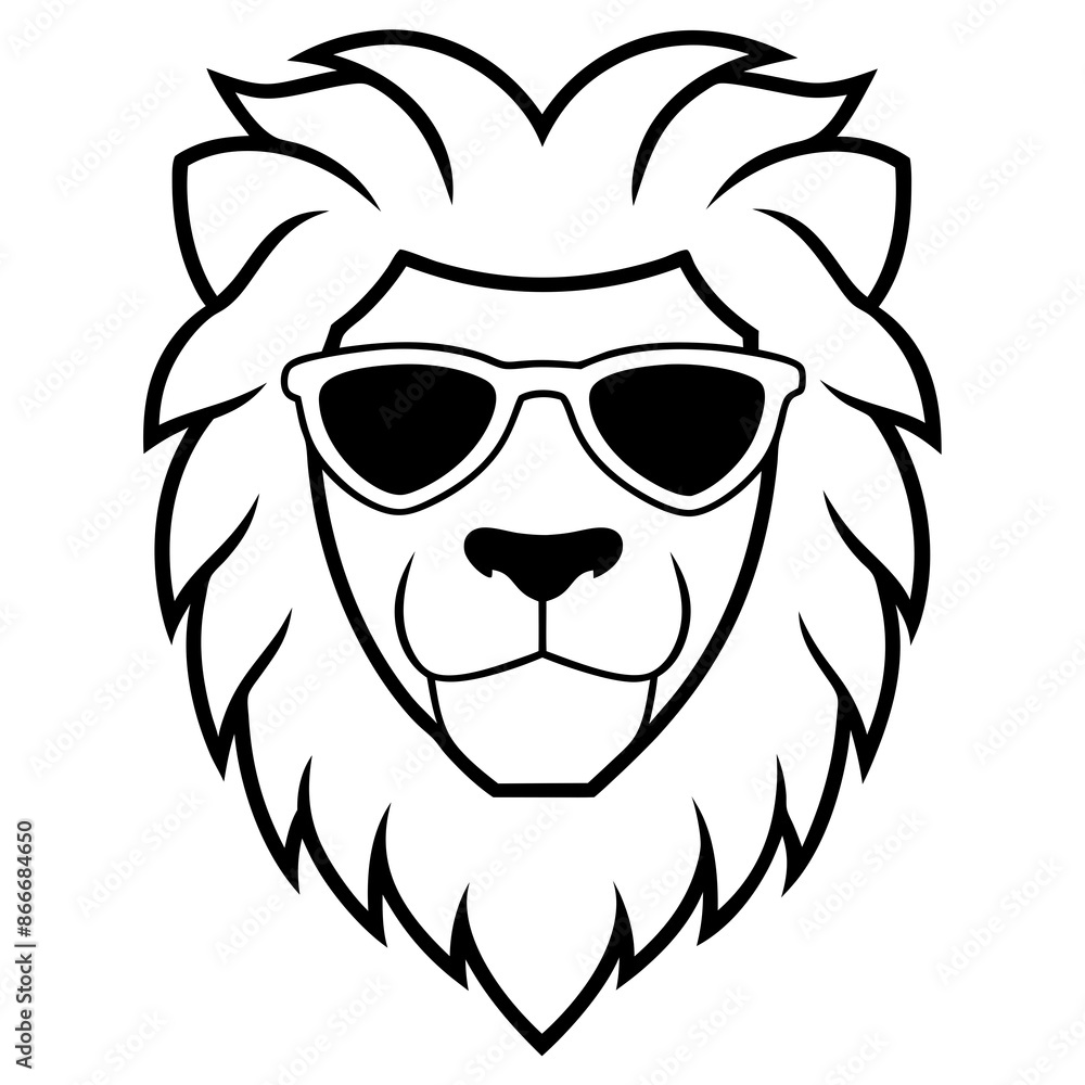 Lion head with sunglasses logo vector sharp Lion head with sunglasses logo vector sharp