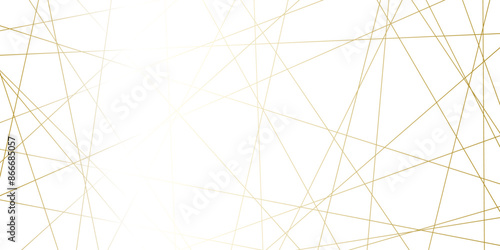 Abstract luxury seamless premium shiny golden random chaotic square and triangle lines on transparent background. Vector, illustration