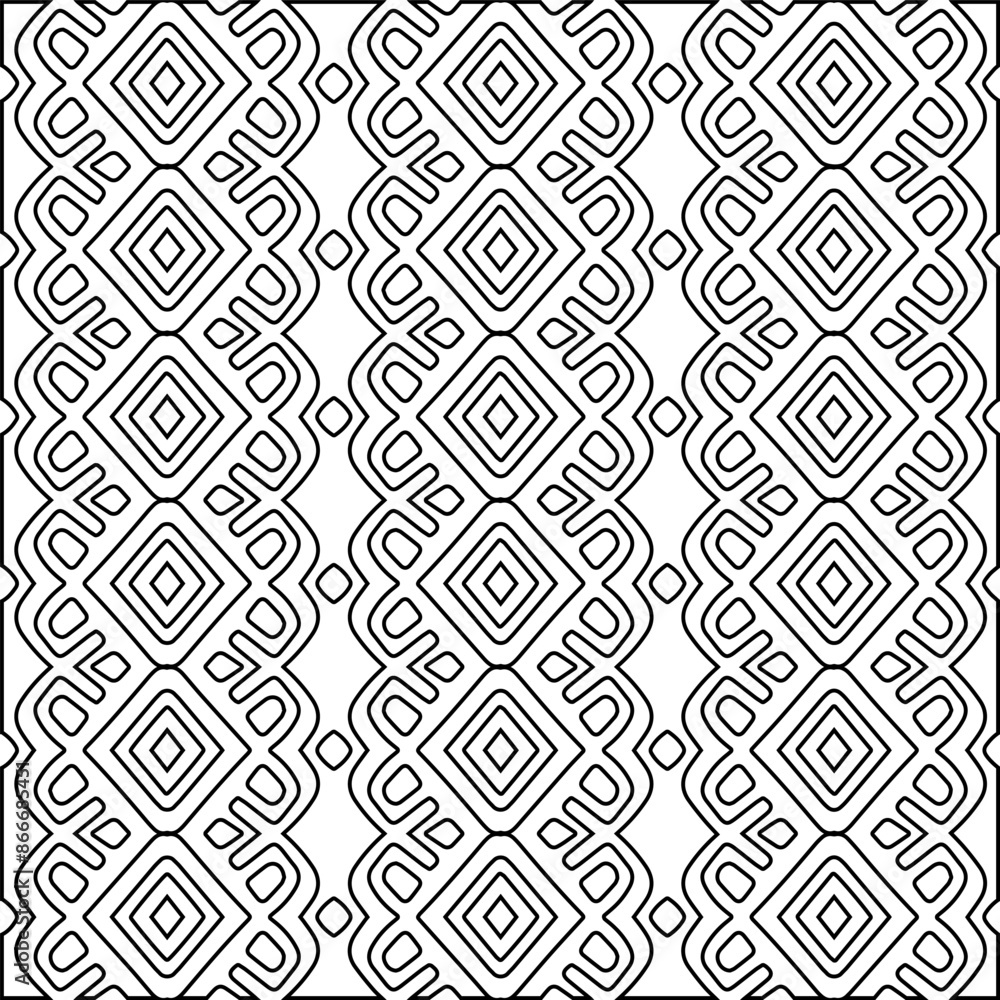 Stylish texture with figures from lines.
Abstract black and white pattern for web page, textures, card, poster, fabric, textile. Monochrome graphic repeating design. Stylish texture with figures from lines.
Abstract black and white pattern for web page, textures, card, poster, fabric, textile. Monochrome graphic repeating design.