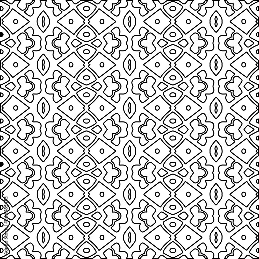 Stylish texture with figures from lines.
Abstract black and white pattern for web page, textures, card, poster, fabric, textile. Monochrome graphic repeating design. Stylish texture with figures from lines.
Abstract black and white pattern for web page, textures, card, poster, fabric, textile. Monochrome graphic repeating design.