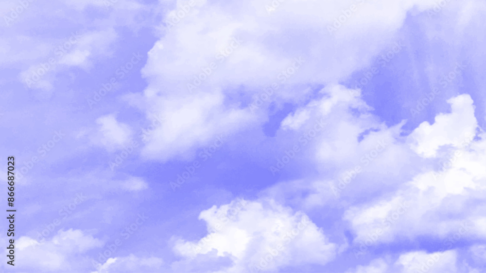 Naklejka premium Fluffy cloud with blue sky in morning.