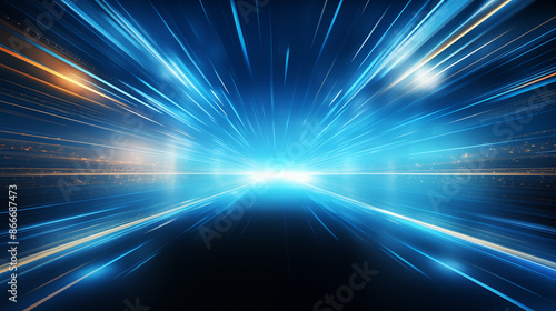 Dynamic blue light trails in high-speed motion