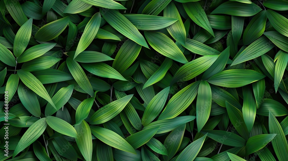 Obraz premium Green Energy and Forest Conservation Day with Leaf Pattern Background.