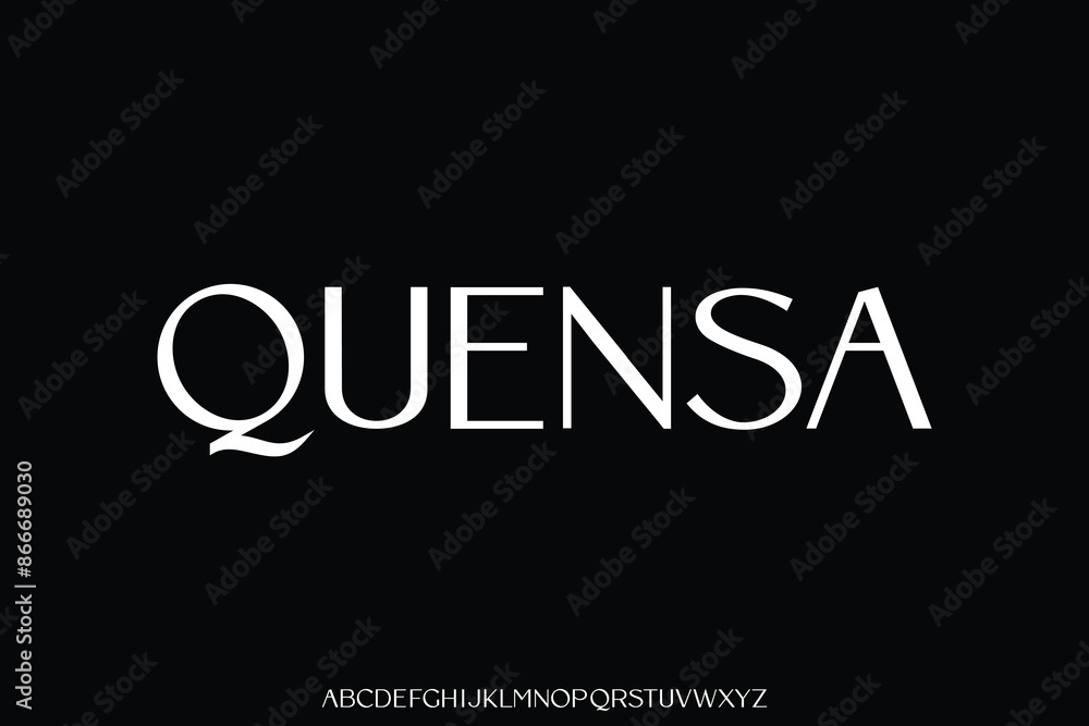 Fototapeta premium Modern minimalist sans serif alphabet display font vector illustration