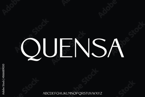 Modern minimalist sans serif alphabet display font vector illustration