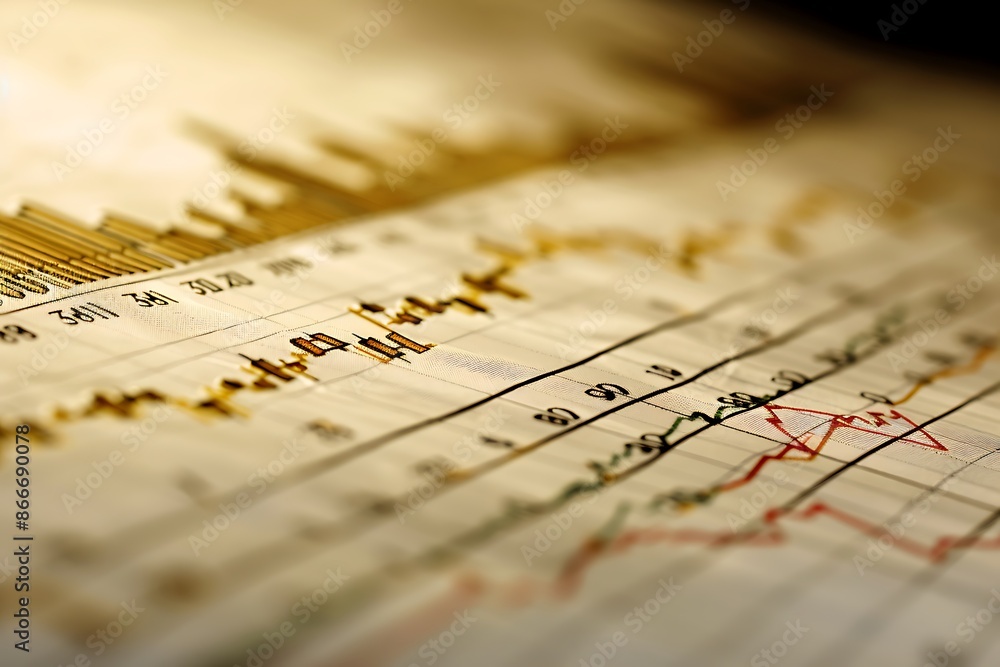 Financial Chart with Red Arrow Financial Chart with Red Arrow