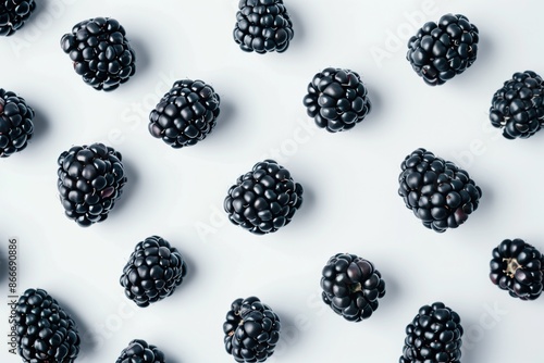 Wll organized organized black berries on white background photo