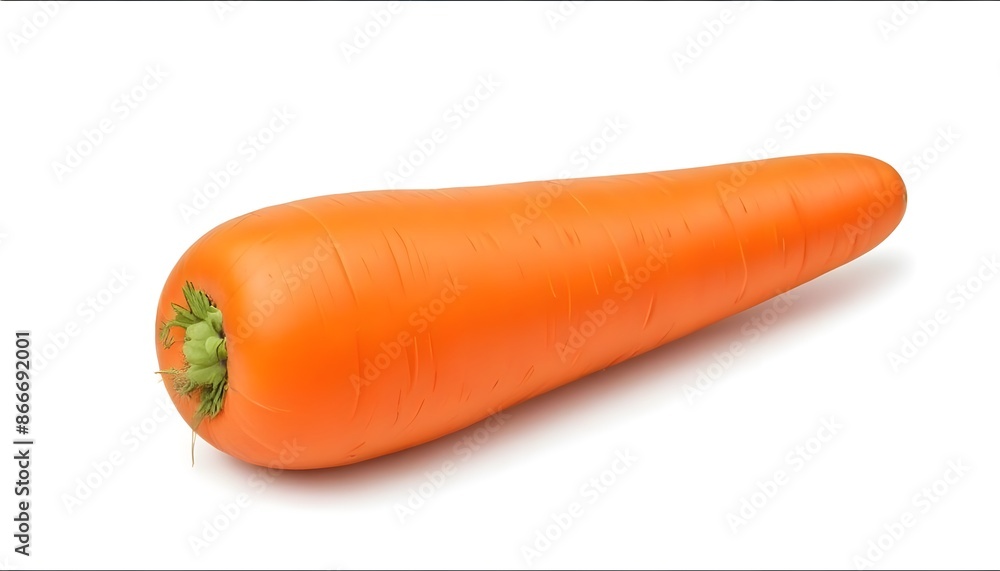 A Large, Fresh Orange Carrot on a White Background - Vibrant and Nutritious Vegetable Display A Large, Fresh Orange Carrot on a White Background - Vibrant and Nutritious Vegetable Display