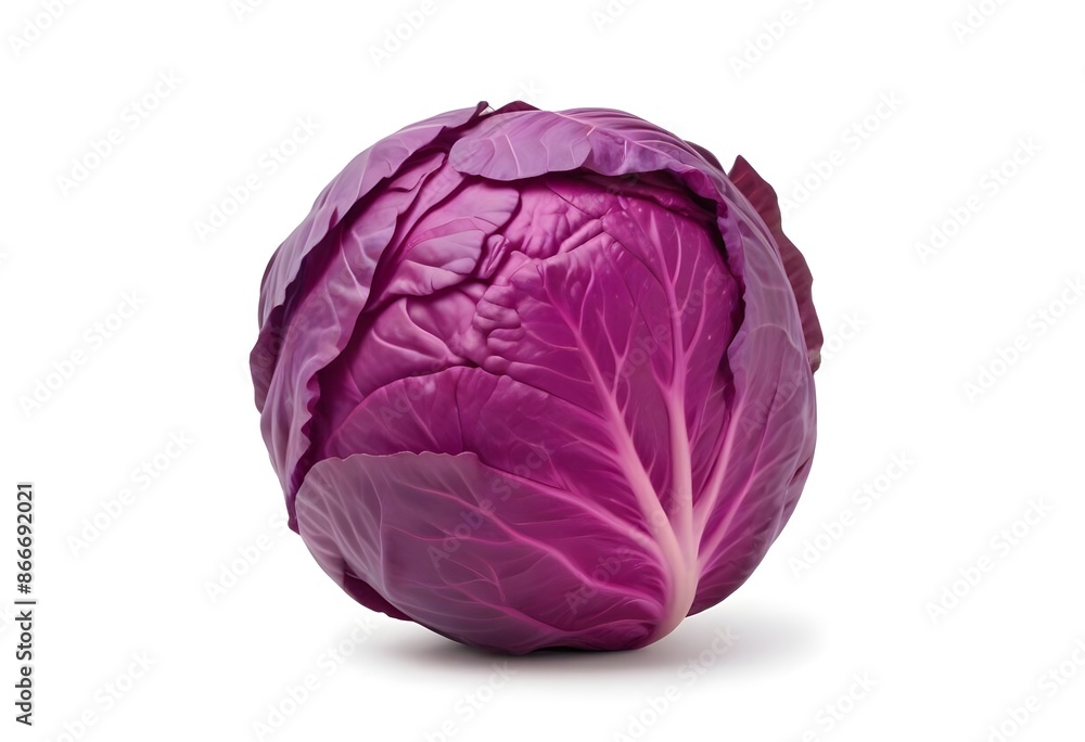 A Purple Cabbage with Tightly Packed Leaves in a Vibrant Purple Color - Fresh and Nutritious Vegetable Display A Purple Cabbage with Tightly Packed Leaves in a Vibrant Purple Color - Fresh and Nutritious Vegetable Display