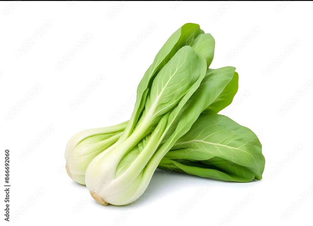 Green Bok Choy Vegetables on a White Background - Fresh and Nutritious Asian Greens Green Bok Choy Vegetables on a White Background - Fresh and Nutritious Asian Greens