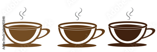  Cup of coffee. Coffee cup icon. Coffee icon isolated on white background. Vector Illustration.