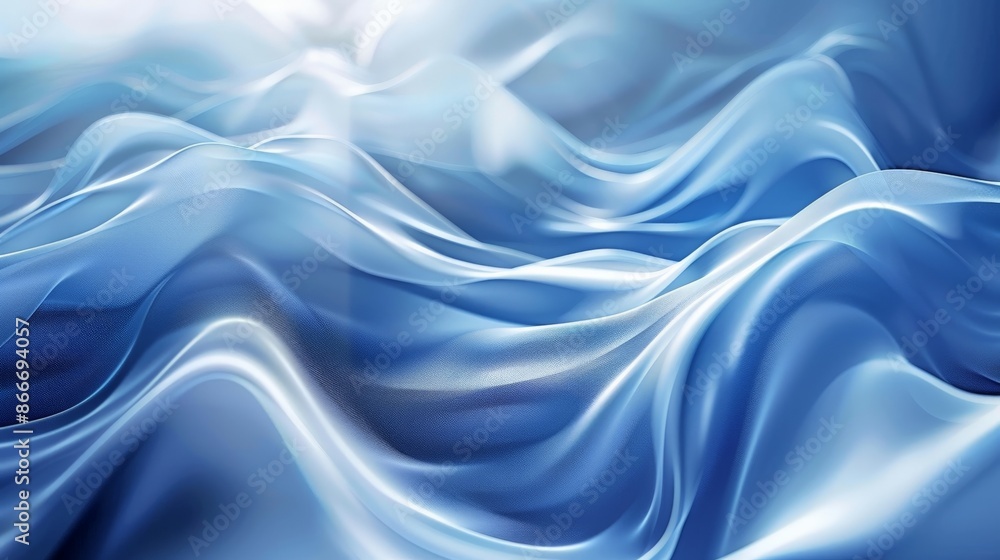 Obraz premium Abstract blue technological background with dynamic digital waves.