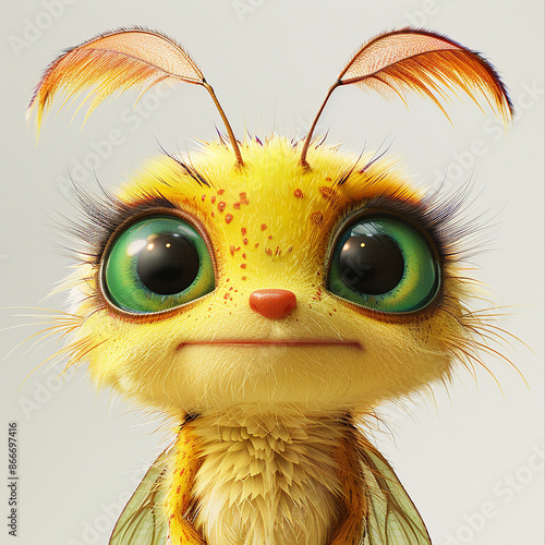 Adorable 3d rendered cute happy smiling cartoon character made with generative ai