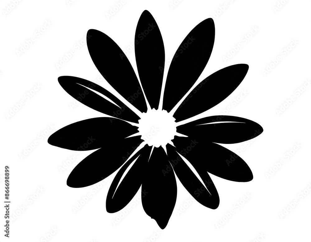 schwarze Silhouette Kontrast Blumekopf icon isoliert auf weißen Hintergrund, Freisteller schwarze Silhouette Kontrast Blumekopf icon isoliert auf weißen Hintergrund, Freisteller