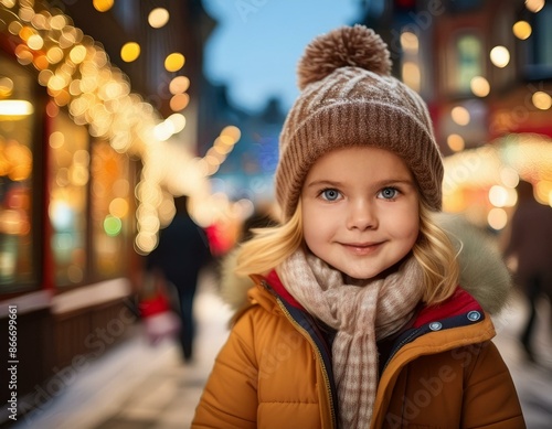 Wallpaper Mural Young girl outside at Christmas Torontodigital.ca