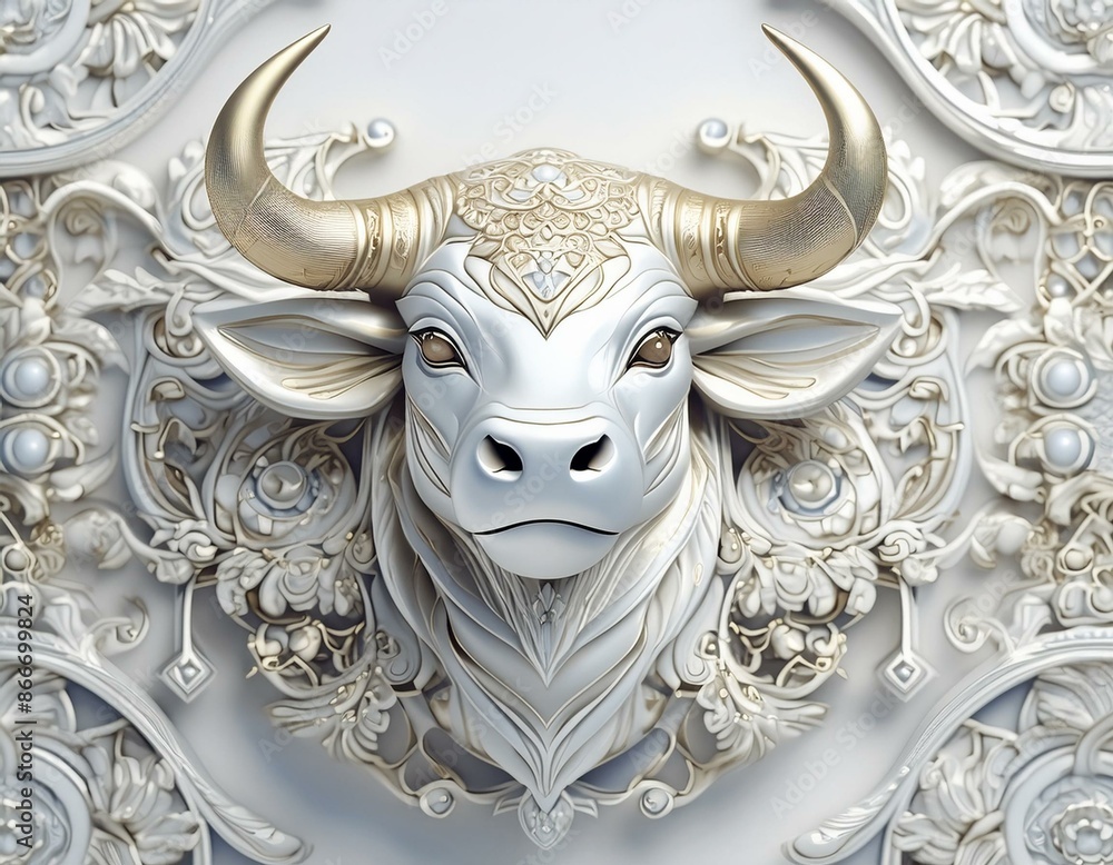 head of bull with horns head of bull with horns