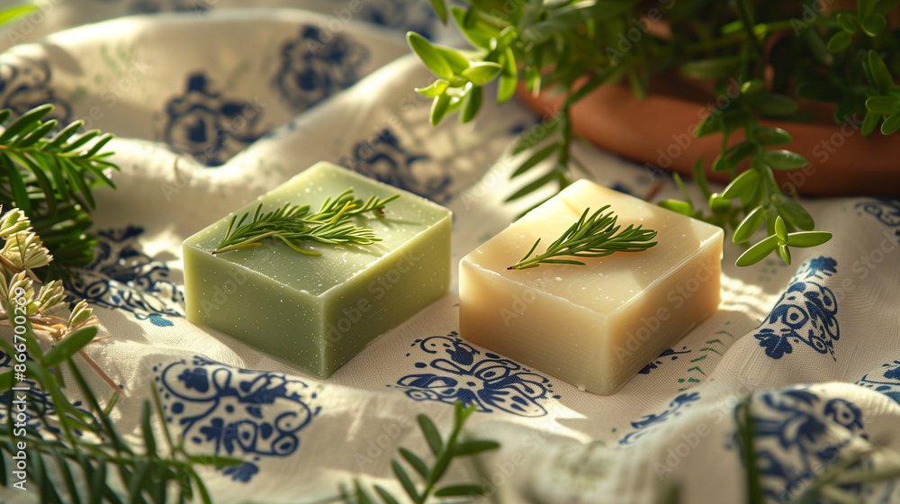 Closeup of natural plant handmade soap Closeup of natural plant handmade soap