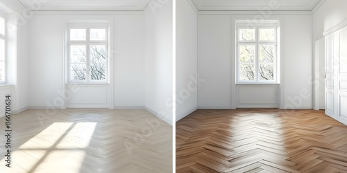 Wallpaper Mural Before and after photos of an apartment room renovation or refurbishment. Concept Room Renovation, Before and After, Interior Design, Home Makeover Torontodigital.ca