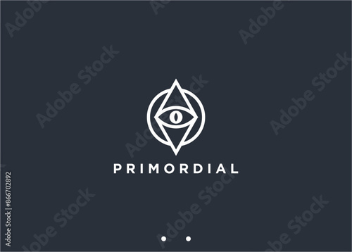 eye of god logo design vector silhouette illustration