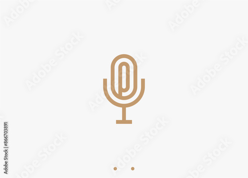 letter p with microphone logo design vector silhouette illustration