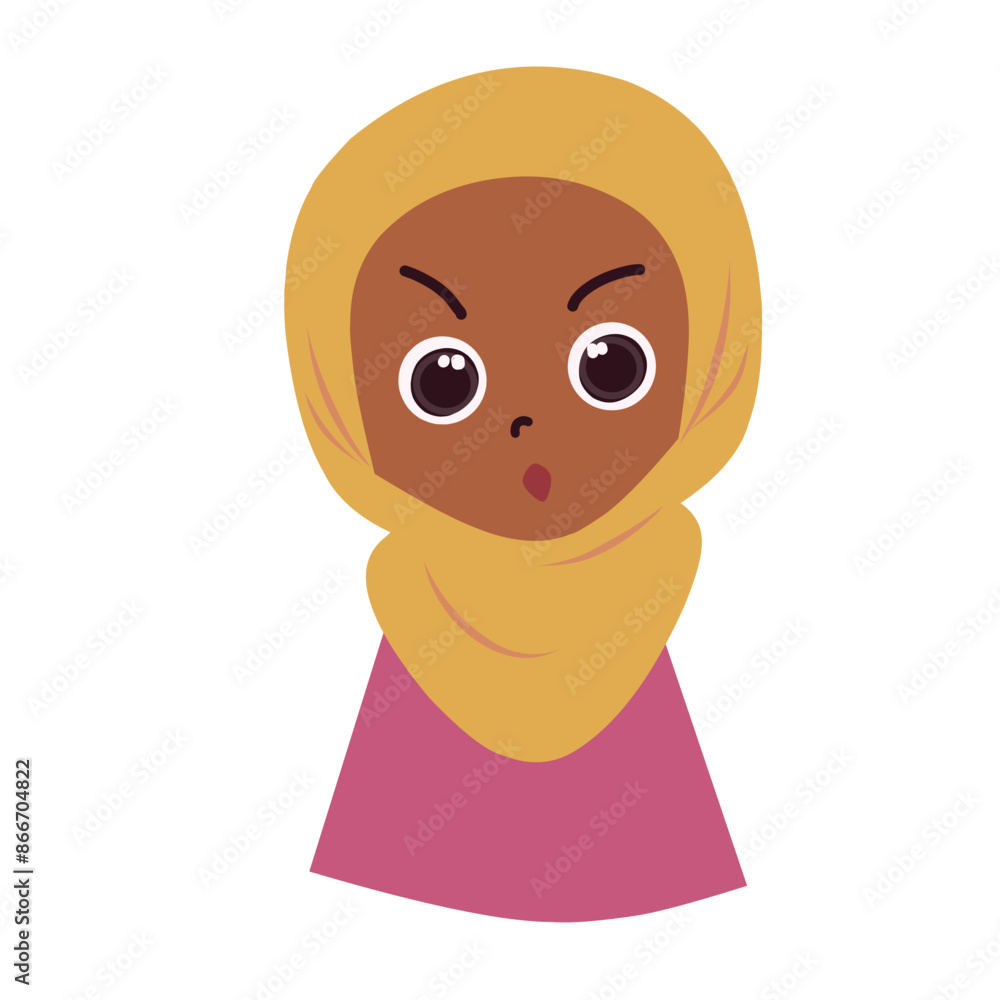 Hijab girl shocked face Hijab girl shocked face