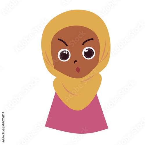 Hijab girl shocked face