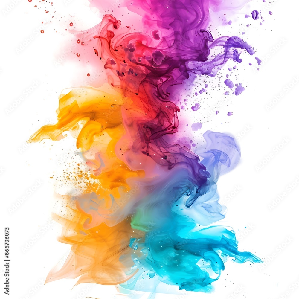 Obraz premium Multicolored paint in water on a white background