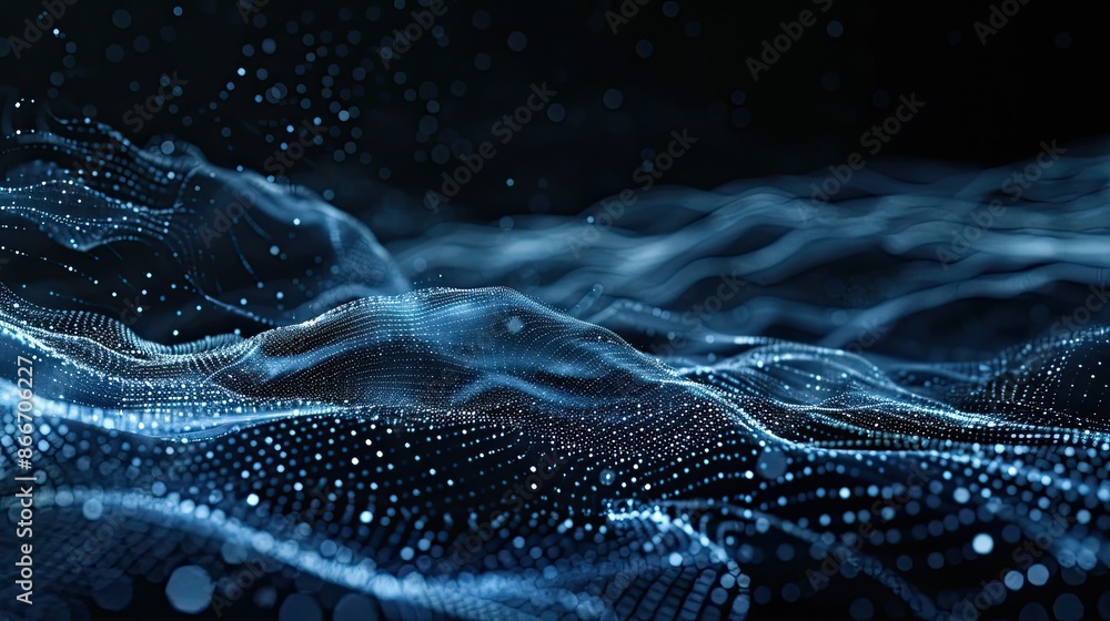 abstract blue and white dots in waves and particles background for backdrop or wallpaper abstract blue and white dots in waves and particles background for backdrop or wallpaper