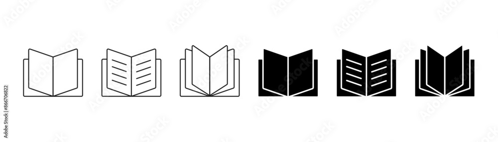 open book vector icon set. study text book pages symbol. brochure or flyer manual sign. library novel publication book icon set. open book vector icon set. study text book pages symbol. brochure or flyer manual sign. library novel publication book icon set.