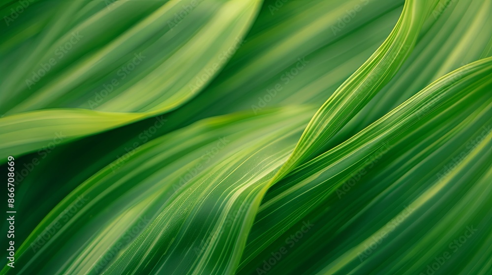 Green tropical plant close-up Green tropical plant close-up