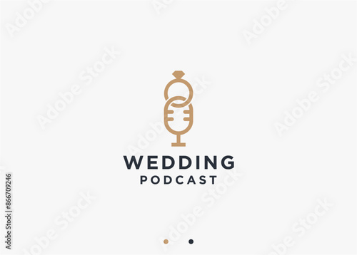 wedding podcast logo design vector silhouette illustration