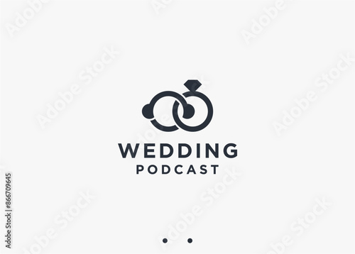 wedding podcast logo design vector silhouette illustration