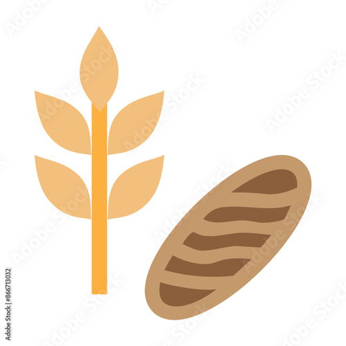 Grains and Cereals Vector Flat Icon Design