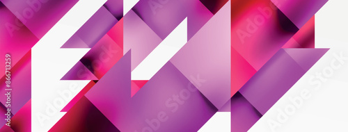 Vivid abstraction unfolds. Triangles in seamless harmony, composing dynamic geometric backdrop. Interplay of angles and hues forms captivating tapestry, evoking modernity and artistic allure