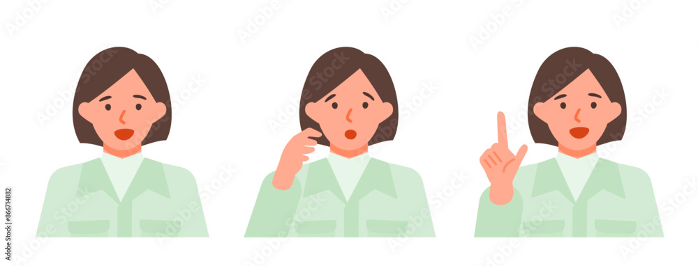 Working Woman. Concept for Problem Solving. Woman cartoon character. People face profiles avatars and icons. Close up image of Problem Solving Woman. Working Woman. Concept for Problem Solving. Woman cartoon character. People face profiles avatars and icons. Close up image of Problem Solving Woman.