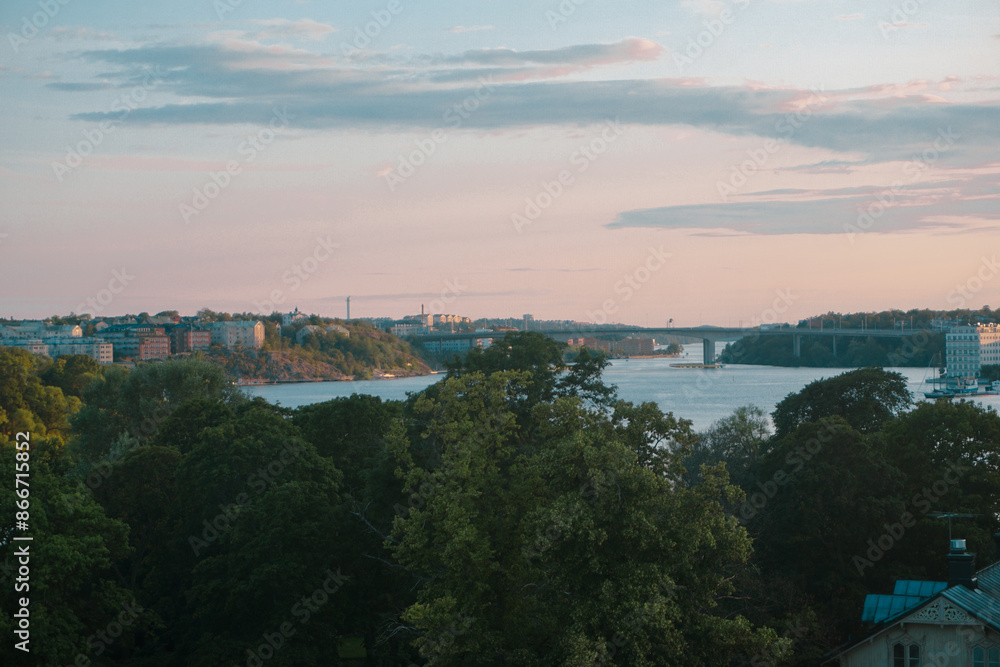 sunset over the river during summer sunset over the river during summer
