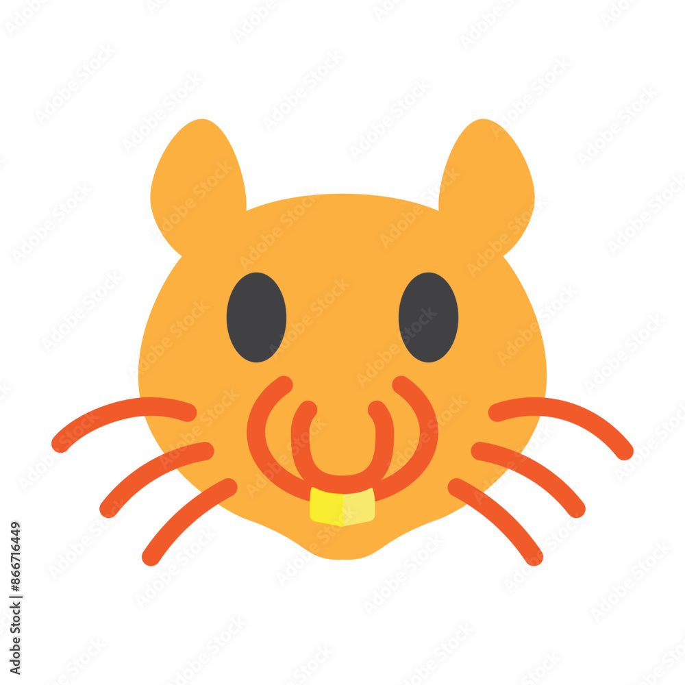 Fototapeta premium Hamster Vector Flat Icon Design