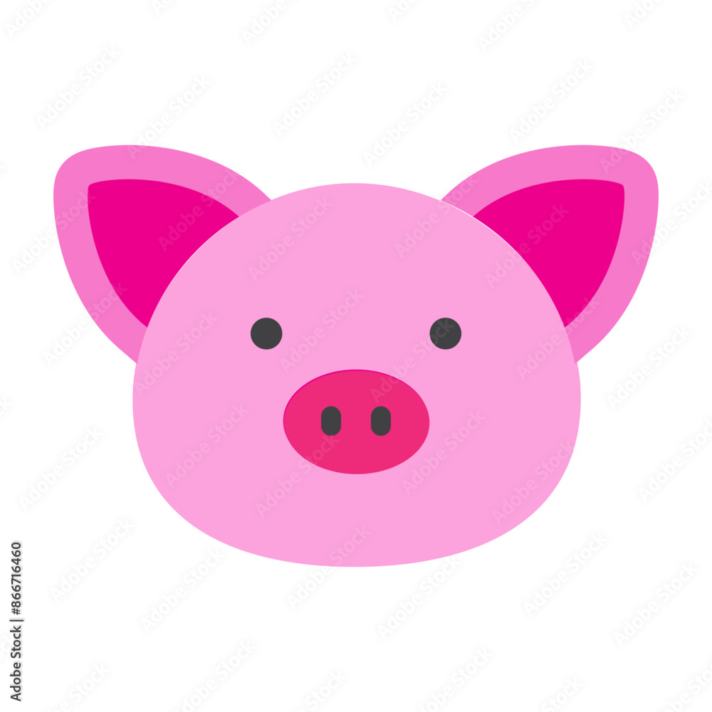 Pig Vector Flat Icon Design Pig Vector Flat Icon Design