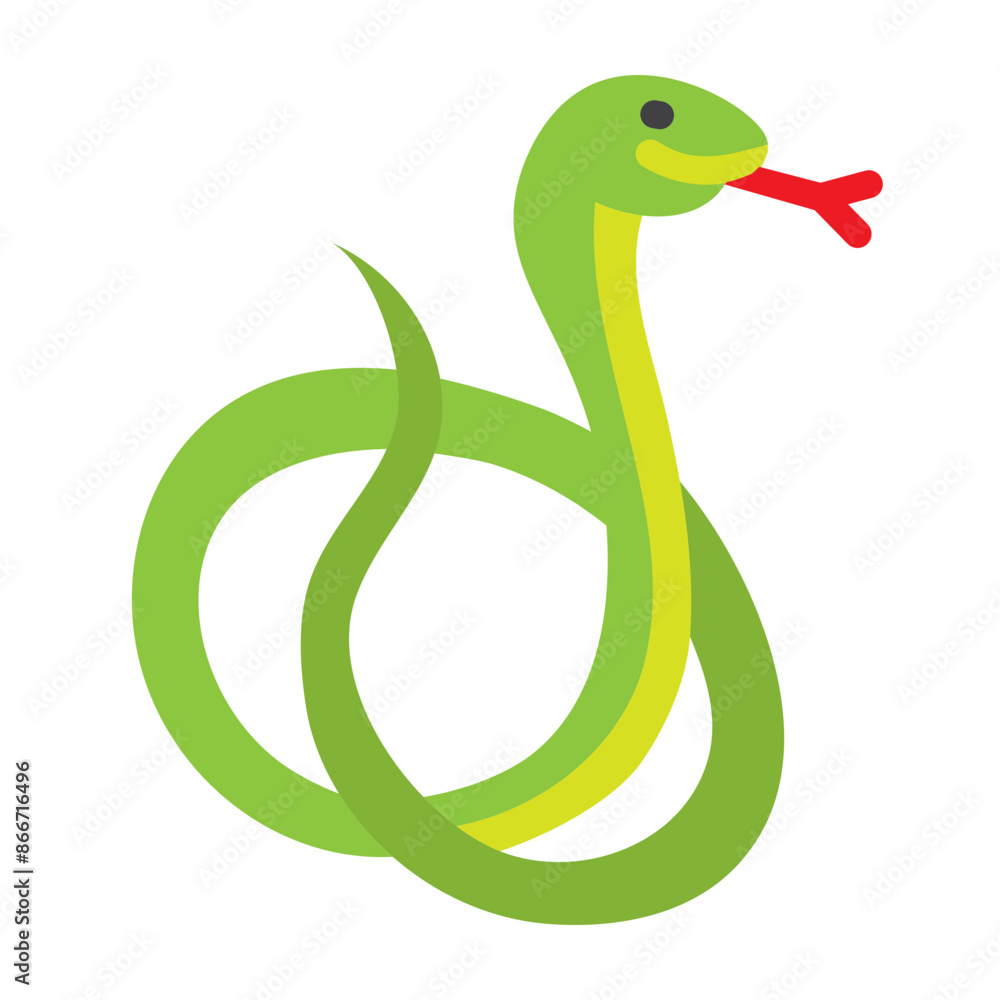Fototapeta premium Snake Vector Flat Icon Design