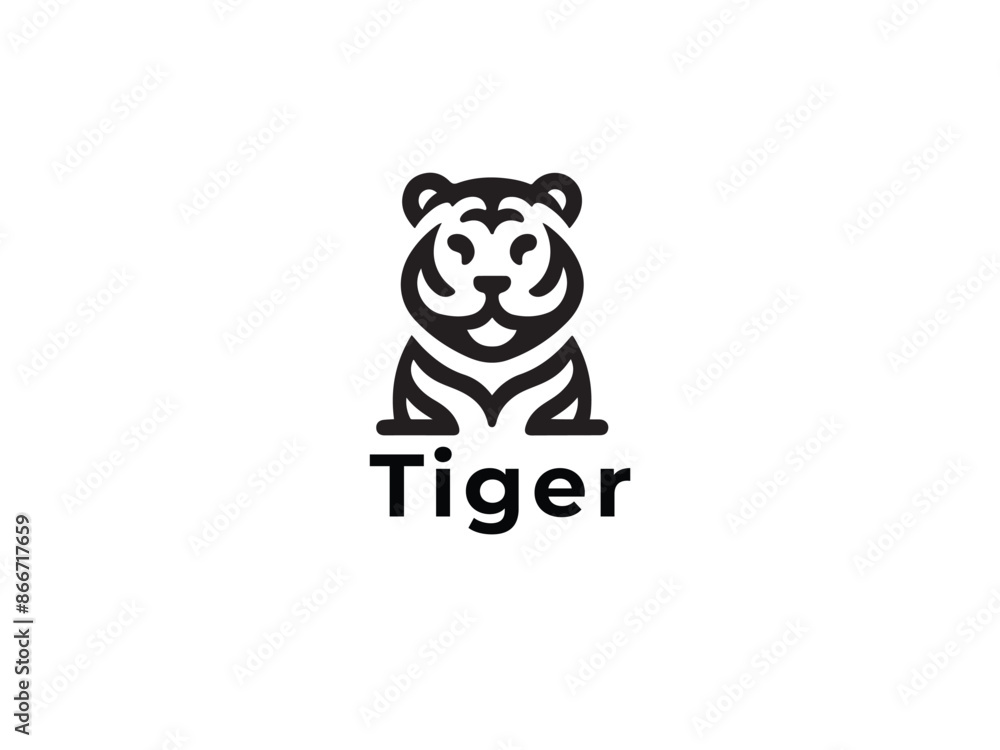Tiger logo icon on a white background. Tiger logo icon on a white background.