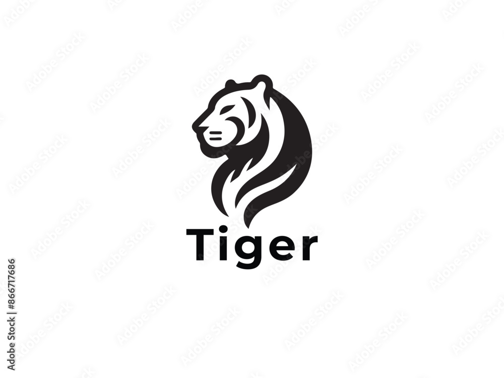Tiger logo icon on a white background. Tiger logo icon on a white background.