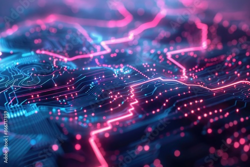 Close-up shot of a computer circuit board with various components and wires