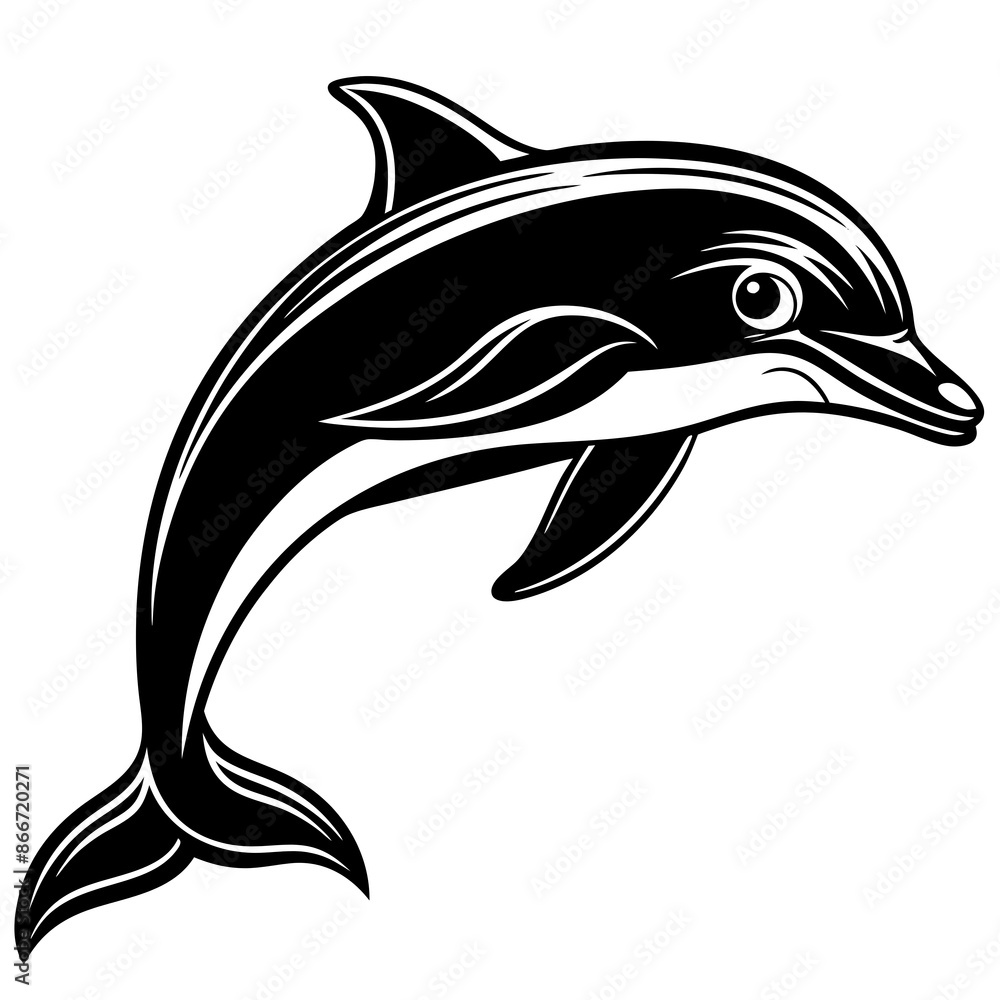 Naklejka premium dolphin isolated on white